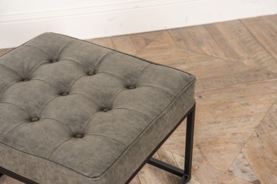 stone green upholstered footstool